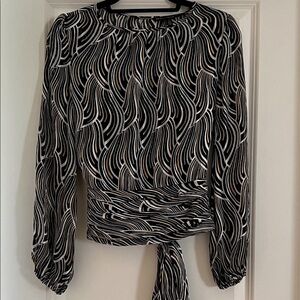 White House Black Market Swirl Pattern Blouse